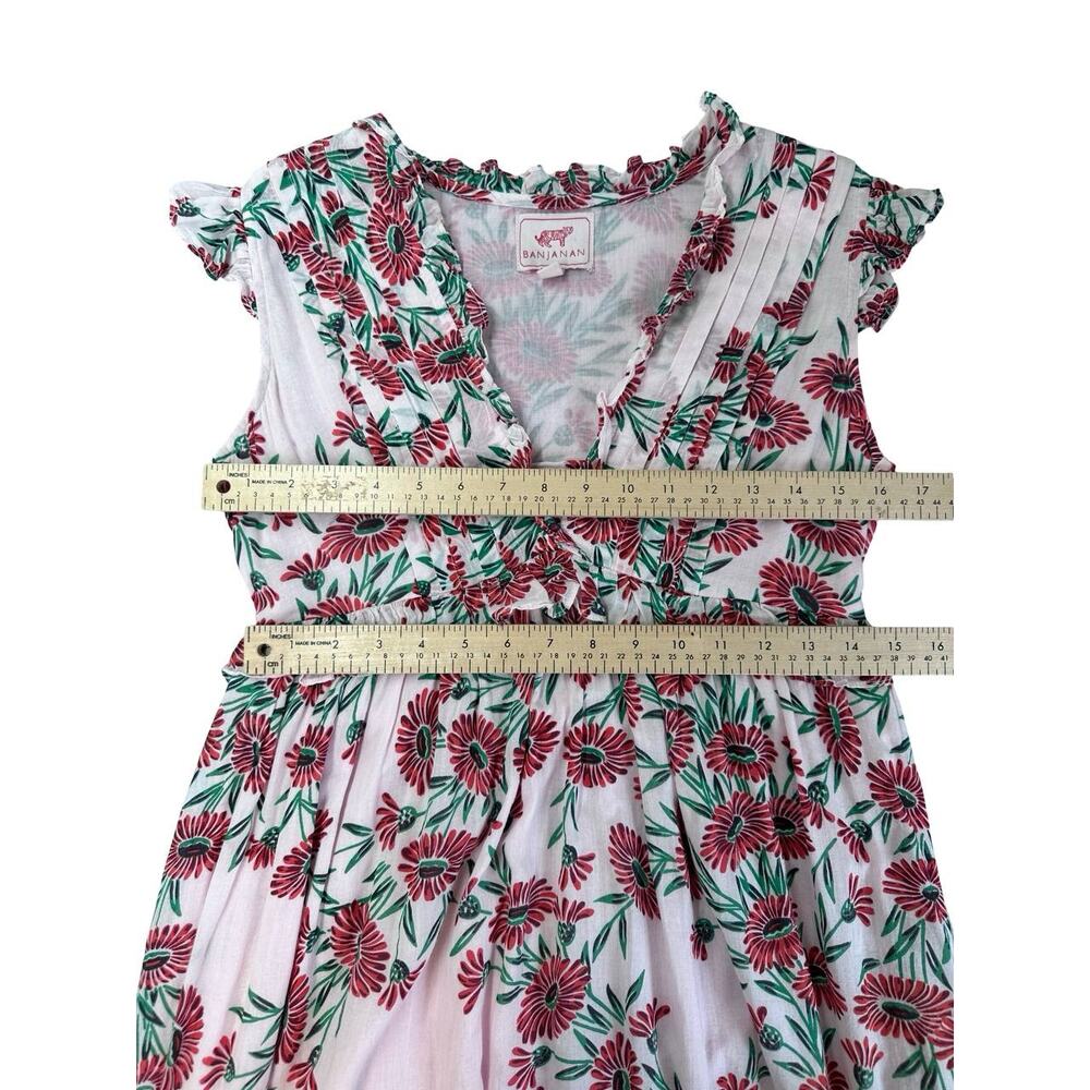 BANJANAN Constance Dress XS Dune Daisy Red Floral Cotton Maxi Dress - Picture 7 of 14